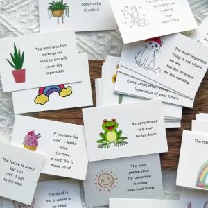 Bộ 90 Thẻ Khẳng Định Truyền Cảm Hứng - Những Câu Nói Khích Lệ & Lời Chúc Phúc Thẻ Hình Chữ Nhật Nhỏ Làm Quà Tặng Sinh Nhật