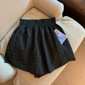 White Shorts Womens Summer Thin Outwear Loose Casual Culotte French Jacquard Wide Leg High Waist Small Hot Pants