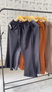 CELANA CUTBRAY KNIT WANITA Kulot Higwaist Knit Cutbray Wanita Premium Celana Santai Wanita