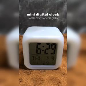 【Hania】Multifunctions 7 Color Change Humidity temperature date LED Digital Alarm Clock
