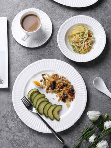 Bát Tròn Bằng Gốm Sứ Vidsel Nordic Style 10 Inch Bát Ăn Sáng Bát Ăn Trưa Bát Ăn Tối Bát Đựng Thức Ăn Bằng Gốm Sứ Trắng Nguyên Chất