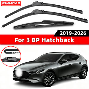 PINMOAP 3PCS Suitable For Mazda 3 BP Hatchback 2019-2026 Wiper Replacement With Silent Rubber Strip Cleaning Windshield Wipers