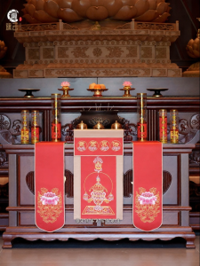 QIYUN | Anti-Soviet Embroidery Scented Rosewood Incense Tray Banner