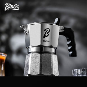 BINCOO Three-Valve 2 Cups Coffee Maker Pot Stainless Steel Mocha Espresso Latte Stovetop Filter Moka Coffee Maker Coffee Pot for Kitchen