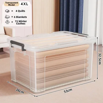 evesigar | High Transparency Durable Large Capacity Storage Box with Lid