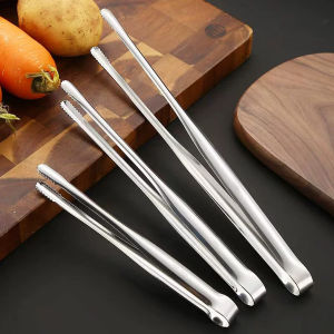 C.B.【Ready in Stock】 Stainless Steel Barbecue Clip Food Tongs Long-handled Outdoor Grilling Steak Clamp Baking BBQ Tool