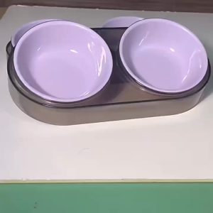 SKISOPGO Pet Double Bowl Cat Dog Neck Protector Food Water Feeding Container Bowl Mangkuk Makanan Kucing