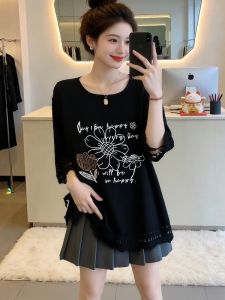 AIYITI | Unique Hollow-out Printed Loose Short Sleeve T-Shirts