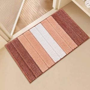 VIKAMA Tối Giản Sọc Thảm Trải Sàn Phòng Tắm Chống Trơn Trượt Thấm Hút Có Thể Giặt Được Mềm Mại Thảm Trải Chân Cho Phòng Tắm Phòng Ngủ Trang Trí Nhà
