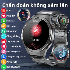 Đồng Hồ Thông Minh Chẩn Đoán AI 2025 Dành Cho Nam Giới Theo Dõi Điện Tâm Đồ Huyết Áp Axit Uric Mỡ Máu Gọi Bluetooth Theo Dõi Sức Khỏe