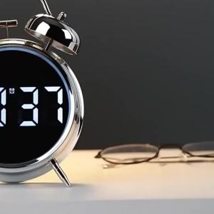 Retro Digital Alarm Clock LED Display Loud Bell Alarm Clock Analog 2 Bell High-pitched Alarm Clock Non Ticking For Heavy Sleeper