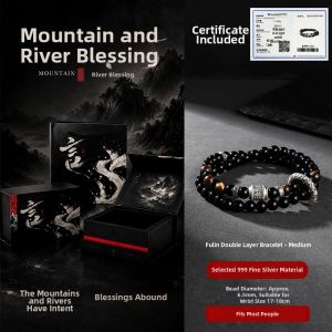 CHUNYAN | Vintage Double Layered Silver Bracelet