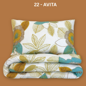 Printed 3in1 Bedsheet Set (Modern Linens – AVITA) | 3in1 Printed Bedsheet Set - 1 Fitted Sheet &2 Pillowcases (4in1 - with Flat Sheet/Blanket) | Single / Double / Queen | Printed Collection | Microfiber Bedsheet | Comforter | 3in1 Bedsheet | Easy Care