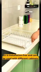 จานชามดึง ตะกร้า ชั้นเก็บ ไม่ต้องติดตั้ง ตู้ครัวชาม บ้านพัก จานแบ่งชั้น เก็บของ ที่ใช้ในครัวเรือนชั้นวางชาม