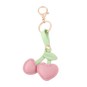 Cartoon Leather Animal Keychain Cute Cat Panda Sports Ball Key Ring Bag Charm Pendant Fashion Couple Gift Accessories