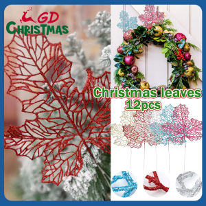 GD Christmas 12pcs Christmas Tree Decoration Leaves Maple Christmas Tree Leaves Artificial Flower Decoration