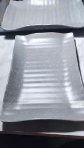 Dĩa nhựa melamine chữ nhật nhám xám phục vụ nhà hàng quán ăn -  DCN47/48/49N