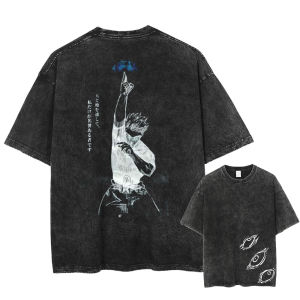 Bandai | Gojo Satoru Jujutsu Kaisen T Shirt Men Women Tshirt Washed Cotton T-shirt Clothing Summer Short Sleeve  Tees Streetwear