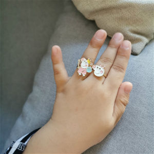 K-style Kids Small Ring Ring Alloy Ring Boy Girl Cute Strawberry Hello Kitty Princess Jewelry Baby Gift
