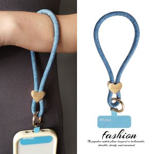 ZHENGEGE | Fashionable Jeans Pattern Leather Phone Wrist Strap