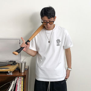 Xu Tai Lang Thời Trang Hoạt Hình Áo Thun Ngắn Tay In Họa Tiết Nam Thời Trang Mùa Hè Thoải Mái Rộng Rãi Tay Lửng Cổ Tròn Áo Cotton Vải Bông Polyester Phong Cách Đô Thị Thoáng Khí Thoải Mái