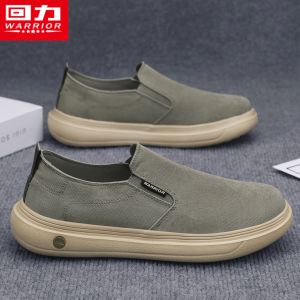 Warrior | Mens Black Slip-on Soft Sole Driving Anti-slip Casual Shoes