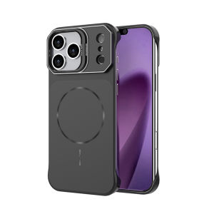 Borderless Magnetic Matte Phone Case for iPhone 18 17 16Plus 15 14 13 12 11 ProMax For Magsafe Wireless Charging Kickstand Cover
