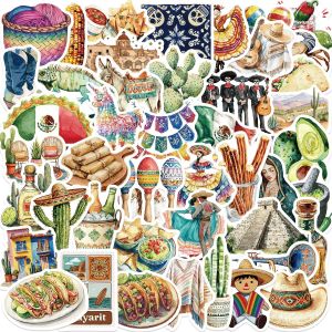 50-100PCS Cartoon Mexican Aesthetic Graffiti Stickers Decorative Guitar Notebook Luggage DIY Waterproof