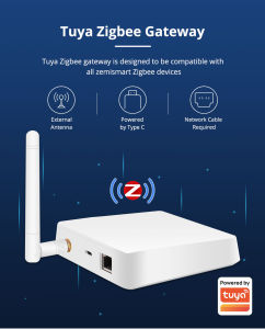 Zemismart Zigbee Antenna Hub work with Tuya Zigbee Devices in Smartlife APP and HomeKit Home App Siri Homepod Bridge GatewayZigbee T1 Hub/Homekit ZMHK01 Hub/Matter M6 Hub