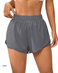Quần Short Tập Gym Nữ Cạp Cao 2 Trong 1 Hai Lớp Nhanh Khô Mềm Mại Dùng Cho Yoga Thể Dục Thể Thao