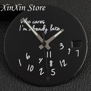 Black 28.5mm NH35 Who Cares Lts Already Late Watch Dial Modified Watch Dial With Lightning Second Hands For NH35 4R35 Movement