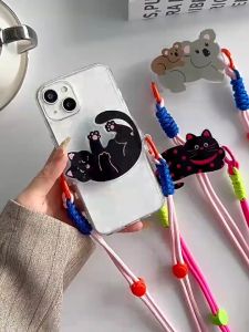 ซ่แบเชือกบหนีบไโด้หลังลายการ์ตูนน่ารักสายคล้องแบบคาดตัวสำหรับเคสโทรศัพท์มือถือ