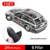 SEAMETAL 2m Car Door Edge Seal Strip Rubber B-Pillar Weatherstrip Waterproof Soundproof Auto Sealant Strip Fits for All Vehicles