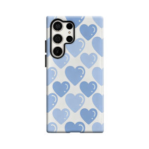 Potdemiel | Baby Blue Hearts Phone Case for Samsung Galaxy S26 S25 Ultra S24 S23 Ultra Plus Shockproof Double Layer Tough Back Cover