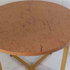 Meja Tamu Minimalis Bulat / Meja Teras / Meja Tamu Bundar Rangka Besi