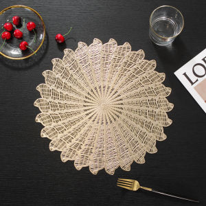 Clearance Metallic 15" Hollow Vinyl Placemat  Non Slip Dining Table Place mats