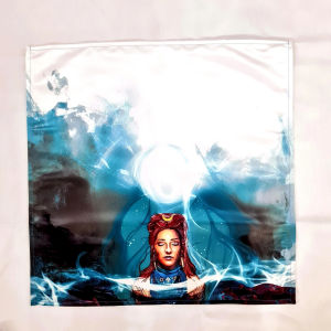 Khăn Trải Bàn Pha Lê VIKAMA Blues Moon God Dành Cho Lễ Bói Tarot Khăn Trải Bàn Bàn Thờ Phù Thủy Bí Ẩn Phong Cách Mỹ Chất Liệu Polyester Chống Thấm Nước