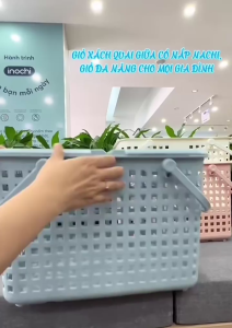 Giỏ Nhựa Inochi Có Quai – Nhựa Nguyên Sinh Thoáng Khí Thiết Kế Nhật Bền Đẹp Gọn Gàng Dễ Vệ Sinh