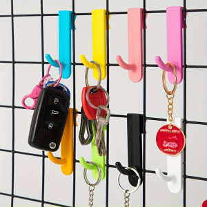 9pcs Multi-Functional Grid Hooks for Wire Board Bathroom Storage Rack Home Office Decor Supermarket Jewelry Display Black/White