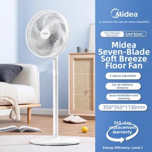 Midea | Powerful Energy Saving Quiet Oscillating Floor Fan