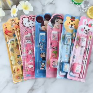 Bộ dụng cụ học tập 5 chi tiết đồ dùng học tập dễ thương cute giá rẻ làm quà tặng học sinh