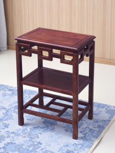 Multi-Layered Solid Wood Rectangle Potted Plant Stand Classical Chinese Style Tea Table Flower Stand Multi-Purpose Storage Rack