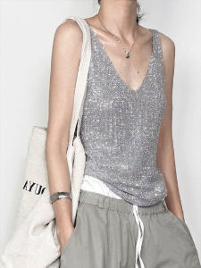 CHOEFULYN | Sparkly Drill Sequin Tank Top