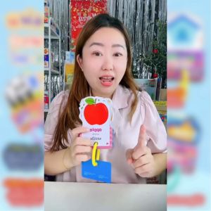 แฟลชการ์ด 3ภาษา อังกฤษ-ไทย-จีน การ์ดห่วง Flashcard สำหรับการ์ดคำศัพท์ บัตรคำศัพท์ ของเล่นเสริมพัฒนาการ สัตว์น่ารู้ ผัก&ผลไม้