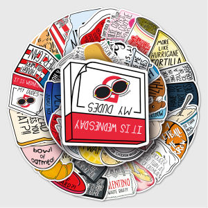 50-Piece Set Vines Cartoon Graffiti Stickers Luggage Notebook Car Decoration Decals Business Supplies Paper Products