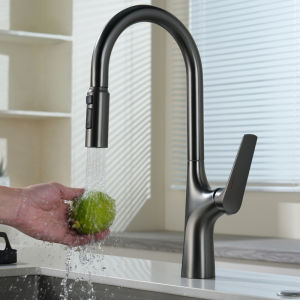 Full Copper Pull-Out Kitchen Faucet Sink Vegetable Basin Dishwashing Basin Rotatable Multi-Function Faucet Ceramic Valve Core