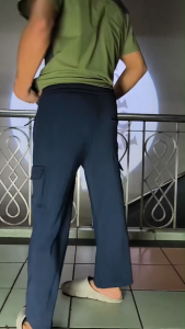 #6801 Five Pocket Jogger Pants Makapl Elasticity Tela Silk Plain With Zipper Pocket Garterized