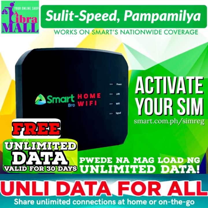 TOP CHOICE) FASTEST SMART BRO PREPAID HOME WIFI BLACK w/ FREE
