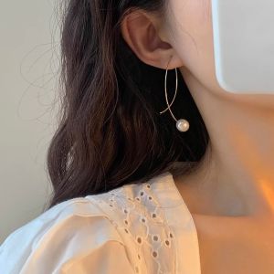 French Luxurious Cross Pearl Earrings Womens Simple Unique Design Ear Studs Elegant New 2025 Fashion Jewelry Accessories