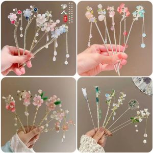 Retro Chinese Style Hairpin High-End Sensation Pin Womens Headwear Childrens Girls Hair Accessories Flag Robe Lady
